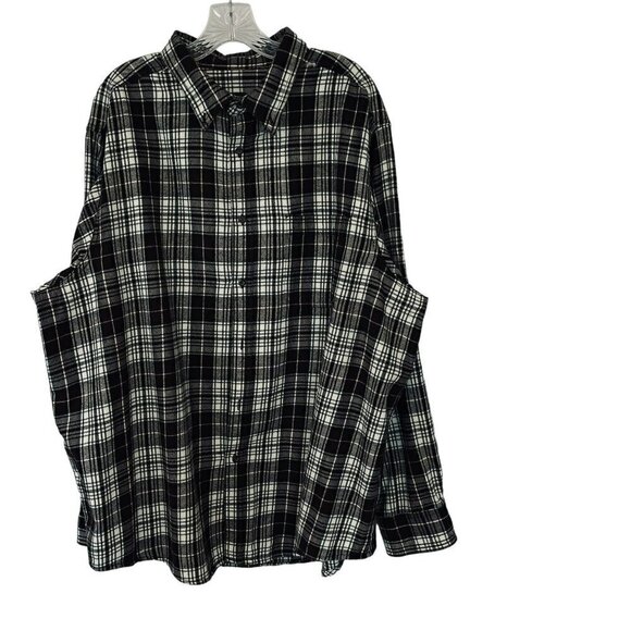 Faded Glory Men's Cotton Flannel Button Front Long Sleeve Shirt XXL Brown Plaid - Picture 1 of 10
